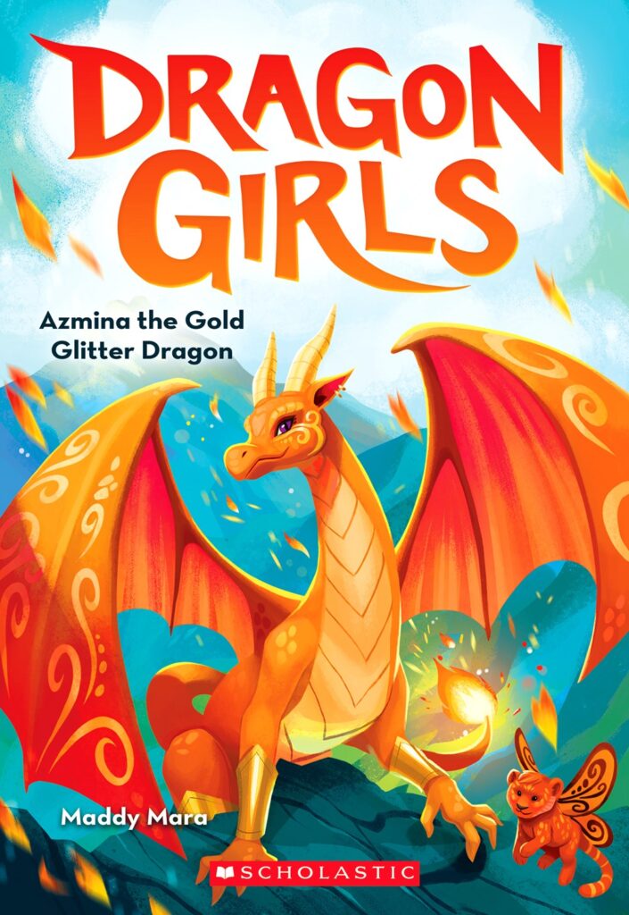 Dragon Girls 1 - Azmina the Gold Glitter Dragon Front Cover